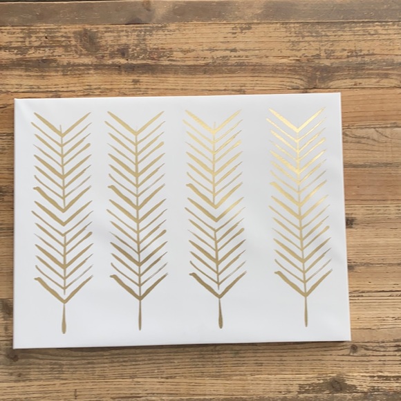 white and gold canvas artwork - Picture 1 of 9